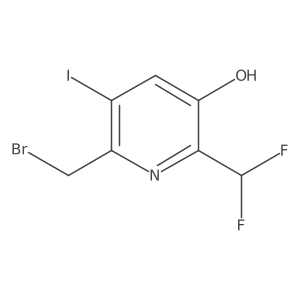 2-(Bromomethyl)-6-(difluoromethyl)-5-hydroxy-3-iodopyridine结构式