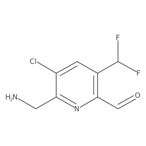2-(Aminomethyl)-3-chloro-5-(difluoromethyl)pyridine-6-carboxaldehyde结构式