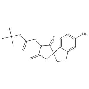 tert-butyl 2-[(1R)-5-amino-3',5'-dioxo-2,3-dihydrospiro[indene-1,2'-[1,4]oxazolidine]-4'-yl]acetate Structure