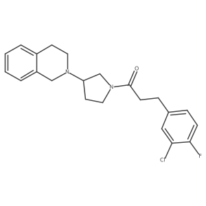 3-(3-chloro-4-fluorophenyl)-1-(3-(3,4-dihydroisoquinolin-2(1H)-yl)pyrrolidin-1-yl)propan-1-one Structure