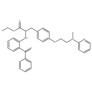 N-(2-Benzoylphenyl)-O-[2-(methyl-2-pyridinylamino)ethyl]tyrosine ethyl ester结构式