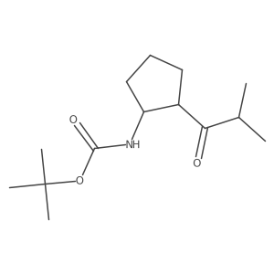 tert-butyl N-[2-(2-methylpropanoyl)cyclopentyl]carbamate Structure