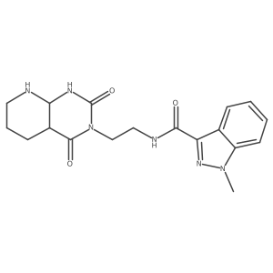 N-[2-(2,4-dioxo-4a,5,6,7,8,8a-hexahydro-1H-pyrido[2,3-d]pyrimidin-3-yl)ethyl]-1-methylindazole-3-carboxamide结构式