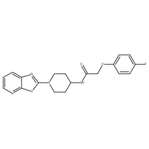 2-(4-fluorophenoxy)-N-(1-(thiazolo[5,4-b]pyridin-2-yl)piperidin-4-yl)acetamide结构式