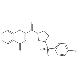 2-(3-((4-chlorophenyl)sulfonyl)pyrrolidine-1-carbonyl)-4H-chromen-4-one Structure