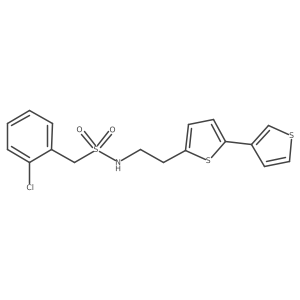 N-(2-([2,3'-bithiophen]-5-yl)ethyl)-1-(2-chlorophenyl)methanesulfonamide结构式