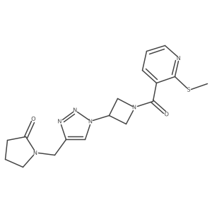 1-((1-(1-(2-(methylthio)nicotinoyl)azetidin-3-yl)-1H-1,2,3-triazol-4-yl)methyl)pyrrolidin-2-one结构式