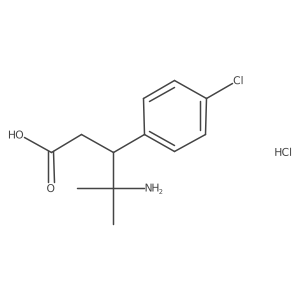 4-Amino-3-(4-chlorophenyl)-4-methylpentanoic acid hydrochloride结构式