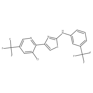 4-[3-chloro-5-(trifluoromethyl)-2-pyridinyl]-N-[3-(trifluoromethyl)phenyl]-1,3-thiazol-2-amine结构式