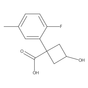 1-(2-Fluoro-5-methylphenyl)-3-hydroxycyclobutane-1-carboxylic acid结构式