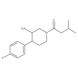 1-[3-Amino-4-(4-fluorophenyl)piperidin-1-yl]-2-(dimethylamino)ethan-1-one结构式