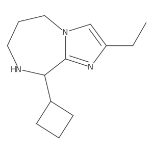 9-cyclobutyl-2-ethyl-5H,6H,7H,8H,9H-imidazo[1,2-a][1,4]diazepine结构式