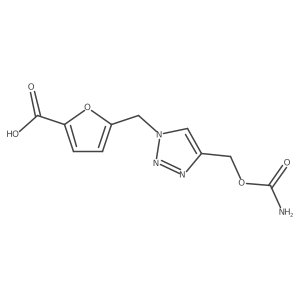 5-({4-[(carbamoyloxy)methyl]-1H-1,2,3-triazol-1-yl}methyl)furan-2-carboxylic acid结构式