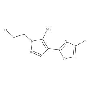 2-[5-amino-4-(4-methyl-1,3-oxazol-2-yl)-1H-pyrazol-1-yl]ethan-1-ol结构式