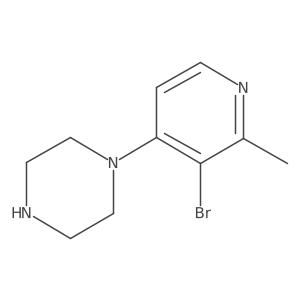 1-(3-Bromo-2-methylpyridin-4-yl)piperazine结构式