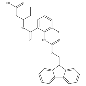 (3S)-3-{[2-({[(9H-fluoren-9-yl)methoxy]carbonyl}amino)-3-fluorophenyl]formamido}pentanoic acid Structure