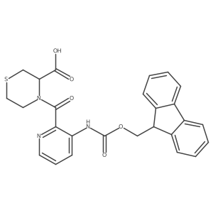 4-[3-({[(9H-fluoren-9-yl)methoxy]carbonyl}amino)pyridine-2-carbonyl]thiomorpholine-3-carboxylic acid Structure