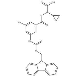 2-{[3-chloro-5-({[(9H-fluoren-9-yl)methoxy]carbonyl}amino)phenyl]formamido}-2-cyclopropylacetic acid Structure