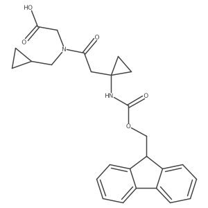 2-[N-(cyclopropylmethyl)-2-[1-({[(9H-fluoren-9-yl)methoxy]carbonyl}amino)cyclopropyl]acetamido]acetic acid Structure
