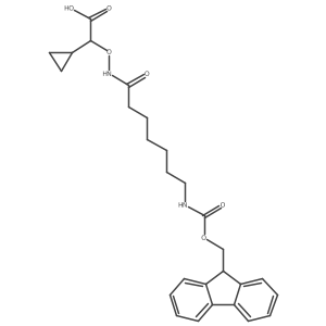 2-cyclopropyl-2-{[7-({[(9H-fluoren-9-yl)methoxy]carbonyl}amino)heptanamido]oxy}acetic acid Structure