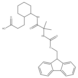 3-{2-[2-({[(9H-fluoren-9-yl)methoxy]carbonyl}amino)-2-methylpropanamido]cyclohexyl}propanoic acid结构式