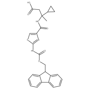 3-cyclopropyl-3-{[2-({[(9H-fluoren-9-yl)methoxy]carbonyl}amino)-1,3-thiazol-4-yl]formamido}butanoic acid结构式