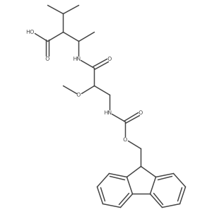 3-[3-({[(9H-fluoren-9-yl)methoxy]carbonyl}amino)-2-methoxypropanamido]-2-(propan-2-yl)butanoic acid结构式