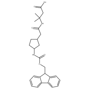 3-{2-[3-({[(9H-fluoren-9-yl)methoxy]carbonyl}amino)cyclopentyl]acetamido}-3-methylbutanoic acid Structure