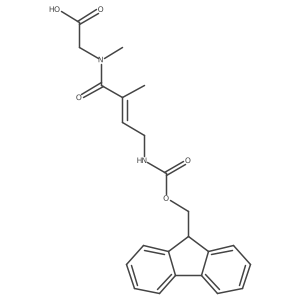 2-[4-({[(9H-fluoren-9-yl)methoxy]carbonyl}amino)-N,2-dimethylbut-2-enamido]acetic acid Structure