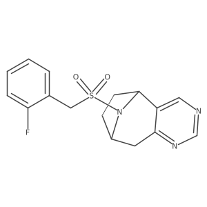 (5R,8S)-10-((2-fluorobenzyl)sulfonyl)-6,7,8,9-tetrahydro-5H-5,8-epiminocyclohepta[d]pyrimidine结构式