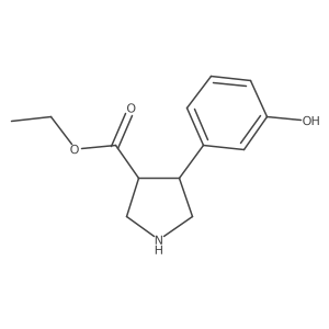 rac-ethyl (3R,4S)-4-(3-hydroxyphenyl)pyrrolidine-3-carboxylate结构式
