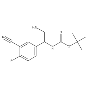 tert-butyl N-[2-amino-1-(3-cyano-4-fluorophenyl)ethyl]carbamate结构式