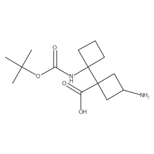 3-Amino-1-(1-{[(tert-butoxy)carbonyl]amino}cyclobutyl)cyclobutane-1-carboxylic acid结构式