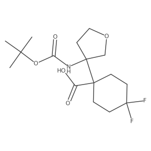 1-(3-{[(Tert-butoxy)carbonyl]amino}oxolan-3-yl)-4,4-difluorocyclohexane-1-carboxylic acid Structure