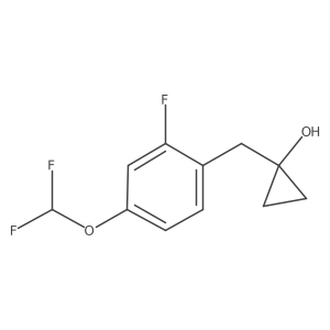1-{[4-(Difluoromethoxy)-2-fluorophenyl]methyl}cyclopropan-1-ol Structure