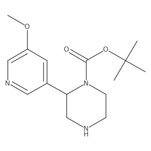 Tert-butyl 2-(5-methoxypyridin-3-yl)piperazine-1-carboxylate结构式