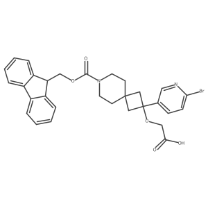 2-[[2-(6-Bromopyridin-3-yl)-7-(9H-fluoren-9-ylmethoxycarbonyl)-7-azaspiro[3.5]nonan-2-yl]oxy]acetic acid结构式