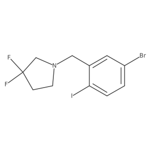 1-(5-Bromo-2-iodobenzyl)-3,3-difluoropyrrolidine Structure