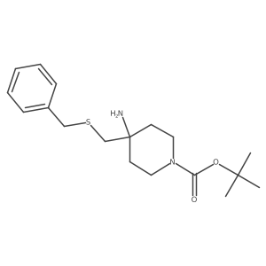 tert-Butyl 4-amino-4-((benzylthio)methyl)piperidine-1-carboxylate Structure