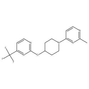 2-Methyl-4-(4-{[4-(trifluoromethyl)pyrimidin-2-yl]oxy}piperidin-1-yl)pyrimidine结构式