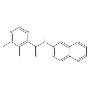 5,6-dimethyl-N-(quinolin-6-yl)pyrimidine-4-carboxamide结构式