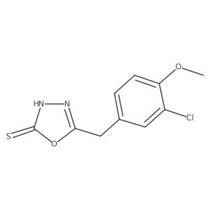 5-[(3-Chloro-4-methoxyphenyl)methyl]-2,3-dihydro-1,3,4-oxadiazole-2-thione结构式