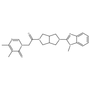 5,6-dimethyl-3-{2-[5-(1-methyl-1H-1,3-benzodiazol-2-yl)-octahydropyrrolo[3,4-c]pyrrol-2-yl]-2-oxoethyl}-3,4-dihydropyrimidin-4-one结构式