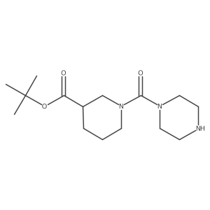 Tert-butyl 1-(piperazine-1-carbonyl)piperidine-3-carboxylate结构式