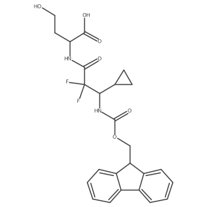 (2R)-2-[3-cyclopropyl-3-({[(9H-fluoren-9-yl)methoxy]carbonyl}amino)-2,2-difluoropropanamido]-4-hydroxybutanoic acid Structure