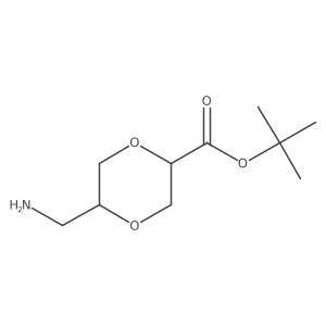 rac-tert-butyl (2R,5R)-5-(aminomethyl)-1,4-dioxane-2-carboxylate Structure