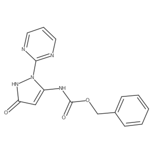 benzyl N-(5-oxo-2-pyrimidin-2-yl-1H-pyrazol-3-yl)carbamate结构式
