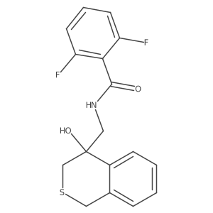 2,6-difluoro-N-[(4-hydroxy-3,4-dihydro-1H-2-benzothiopyran-4-yl)methyl]benzamide结构式