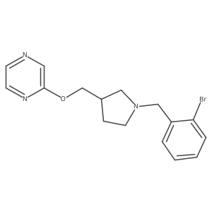 2-({1-[(2-Bromophenyl)methyl]pyrrolidin-3-yl}methoxy)pyrazine Structure