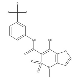 4-hydroxy-1-methyl-2,2-dioxo-N-[3-(trifluoromethyl)phenyl]-1H-2lambda6-thieno[3,2-c][1,2]thiazine-3-carboxamide结构式